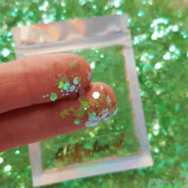 Groen transparant hexagon glitter - 1/2/3 mm