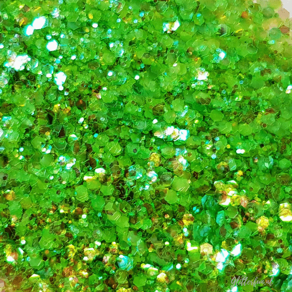 Groen transparant hexagon glitter - 1/2/3 mm