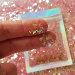 Roze transparant hexagon glitter – 1-3 mm