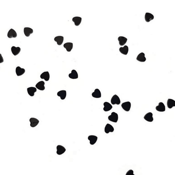 symbool kruising hout Zwarte hartjes – 3mm – Glitterfun