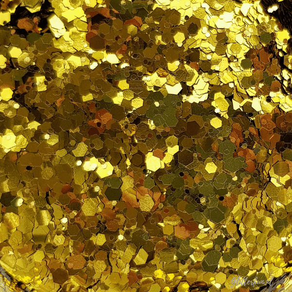 Gouden hexagon glitter - 1-3 mm