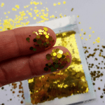 Goud hexagon glittermix – 1-3 mm