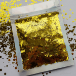 Goud hexagon glittermix – 1-3 mm
