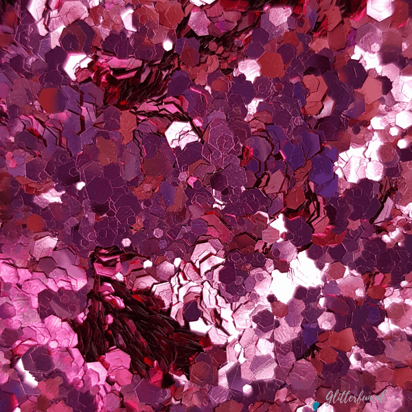 CG018 Roze/fuchsia hexagon glitter - 1-3 mm