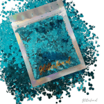 Blauw hexagon glitter – 1-3 mm