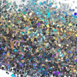 Zilver glitters, hologram hexagon – 1-3 mm