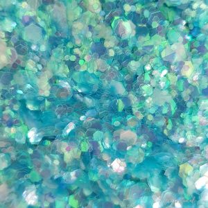 Lichtblauw hexagon glitter – 1-3 mm