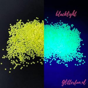 Neon glitter geel grof – blacklight