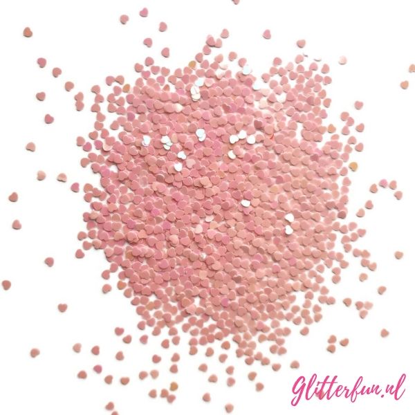 roze glim hartjes glitter