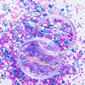 Ronde paarse glittermix