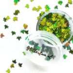 Groene blaadjes glitter – hologram