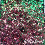Roze groen kameleon glittermix
