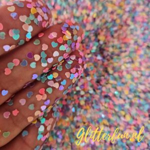 Pastelkleurige Hartjes Confetti – Blacklight Effect