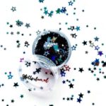 Sterren, zwart hologram 3-6 mm – glitter
