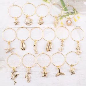 Golden Sea Treasures – Luxe Oceaan Glasherkenners (set van 16)